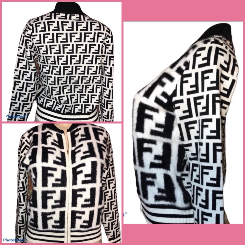 👑✅PRICE FIRM✅ Fabulous White and Black Fashion FF Faux Fur Sweater Jacket - Picture 17 of 17